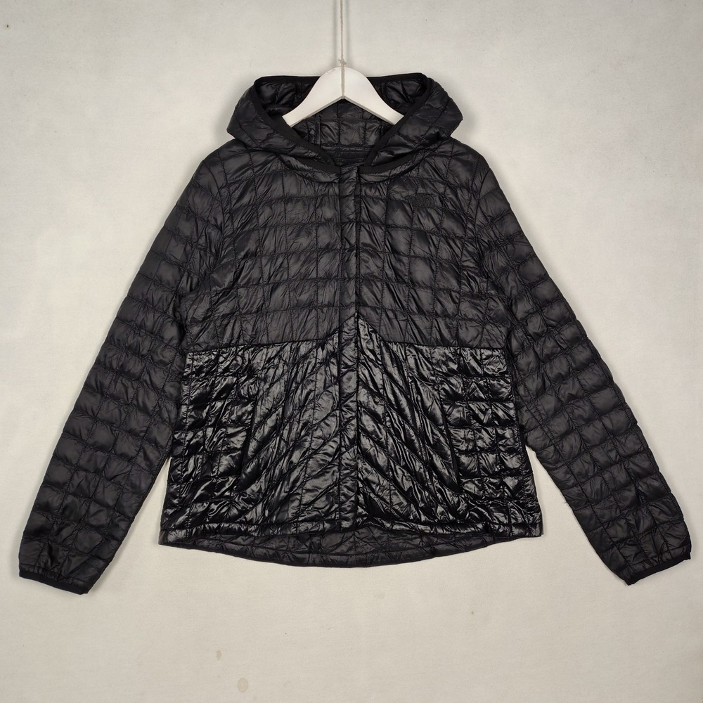 The North Face ThermoBall Eco Quilted Hoodie Jacket Black Womens Large